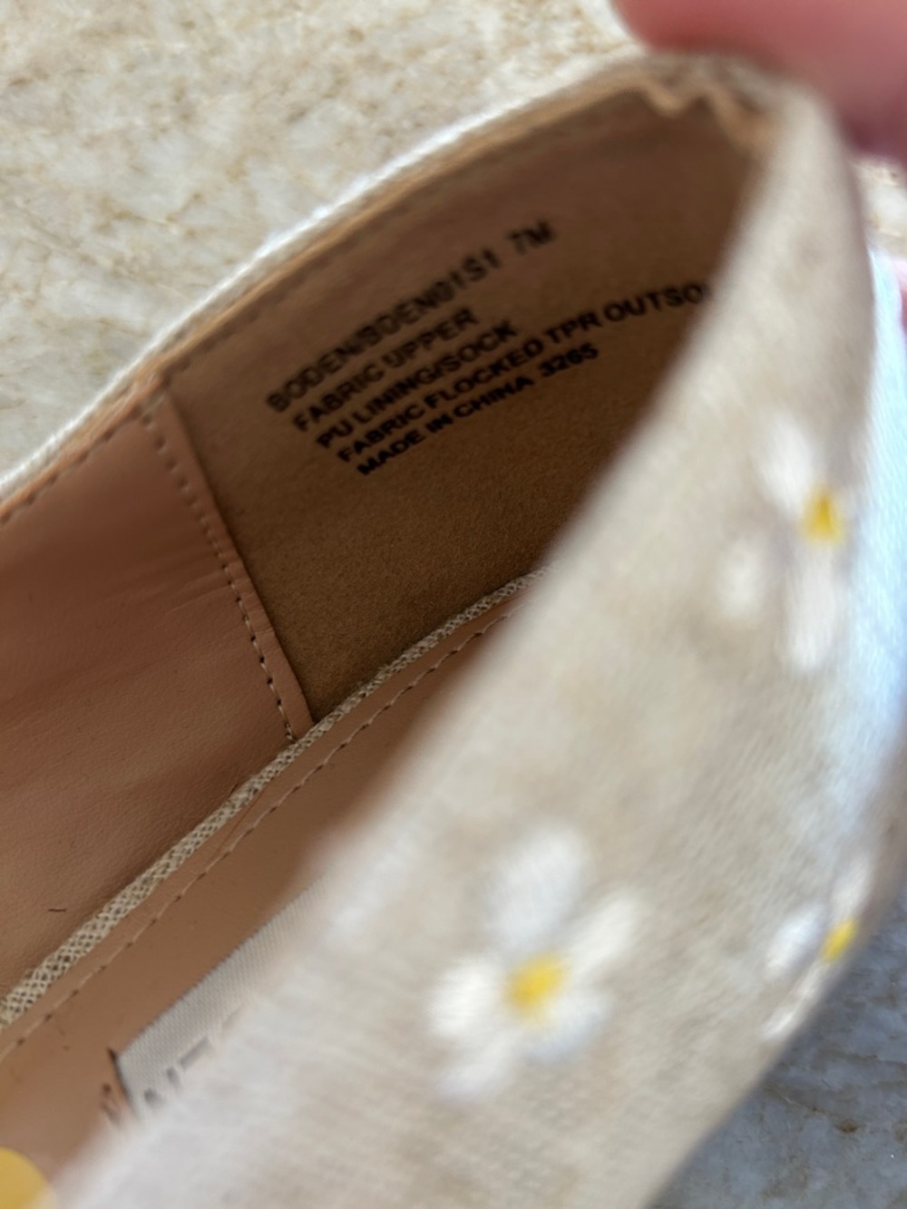 Steve Madden Women’s Linen Beige Floral Mary Jane Flats New - Picture 9 of 12